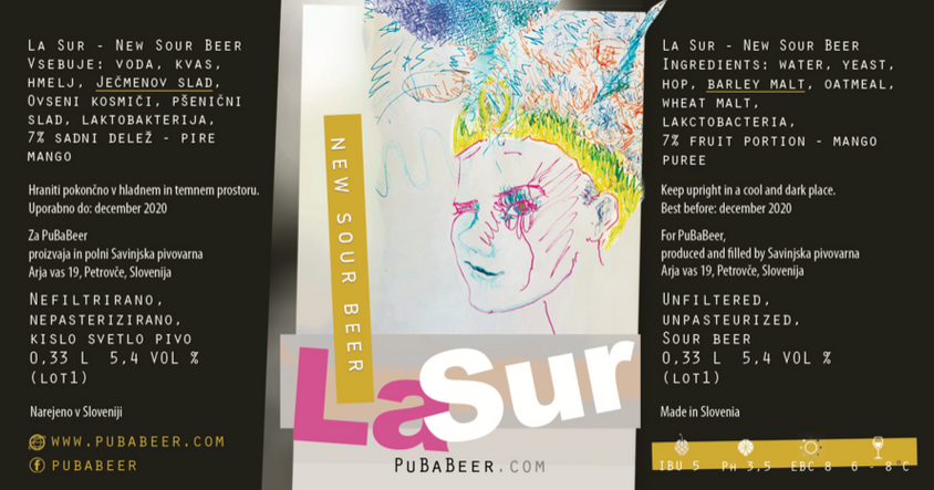 La Sur sour beer label artwork